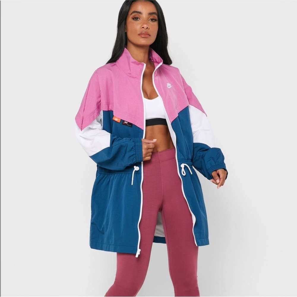 Nike Icon Clash Windbreaker/ Track Jacket/Tie-Waist/Hooded/Long Length/ - Picture 2 of 12